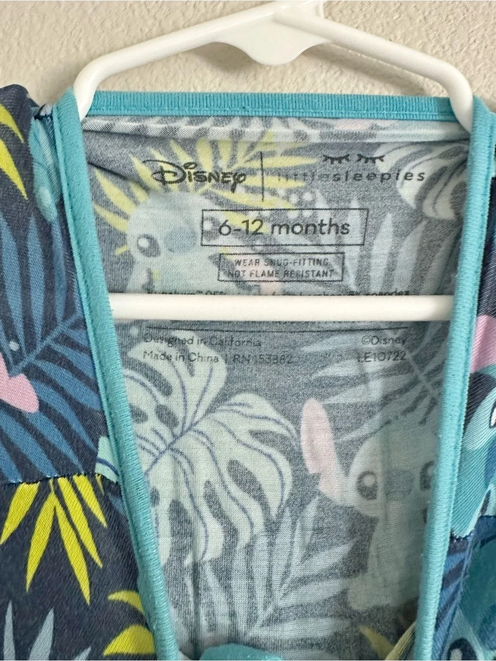 Little Sleepies Disney Aloha Stitch Bamboo Zippy Pajamas 6-12M